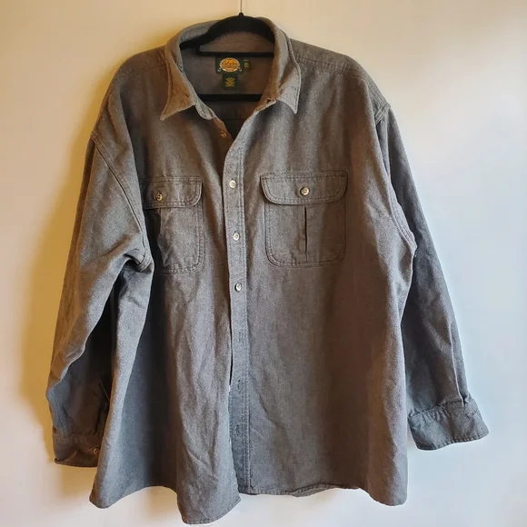 cabela's dress shirts Cabela's Madras Gold, Burgundy & Cream L/S Button-Down Dress Shirt Men's LG